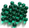 25 10mm Transparent Emerald Round Glass Beads